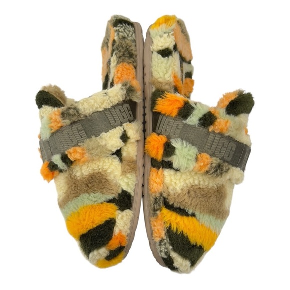 UGG Women's  All Gender Fluff It Cali Collage Olive Slippers Size 10 - Picture 3 of 9